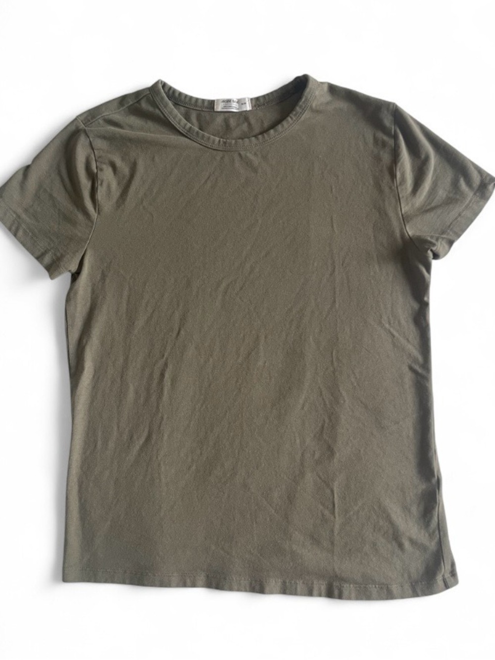 Olive Green Cotton Crew Neck T-Shirt